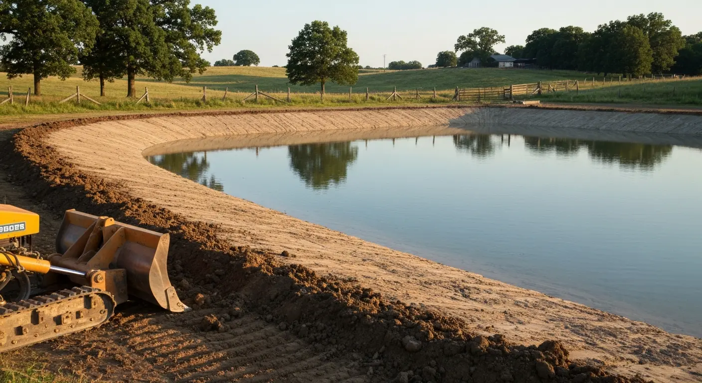 Farm pond construction in Missouri