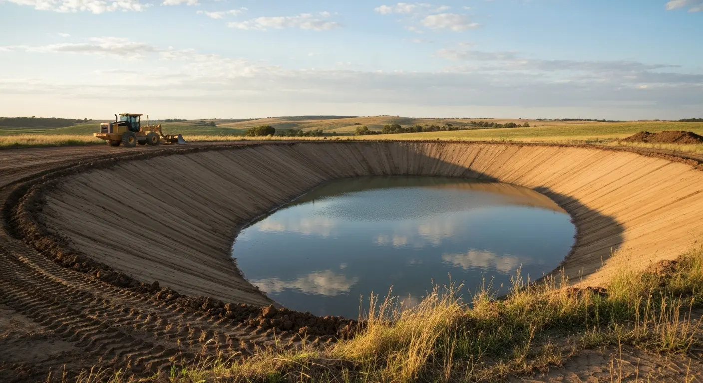 Pond construction and grading