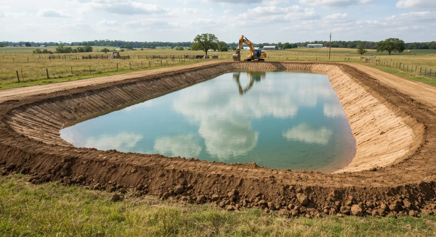 Farm pond excavation