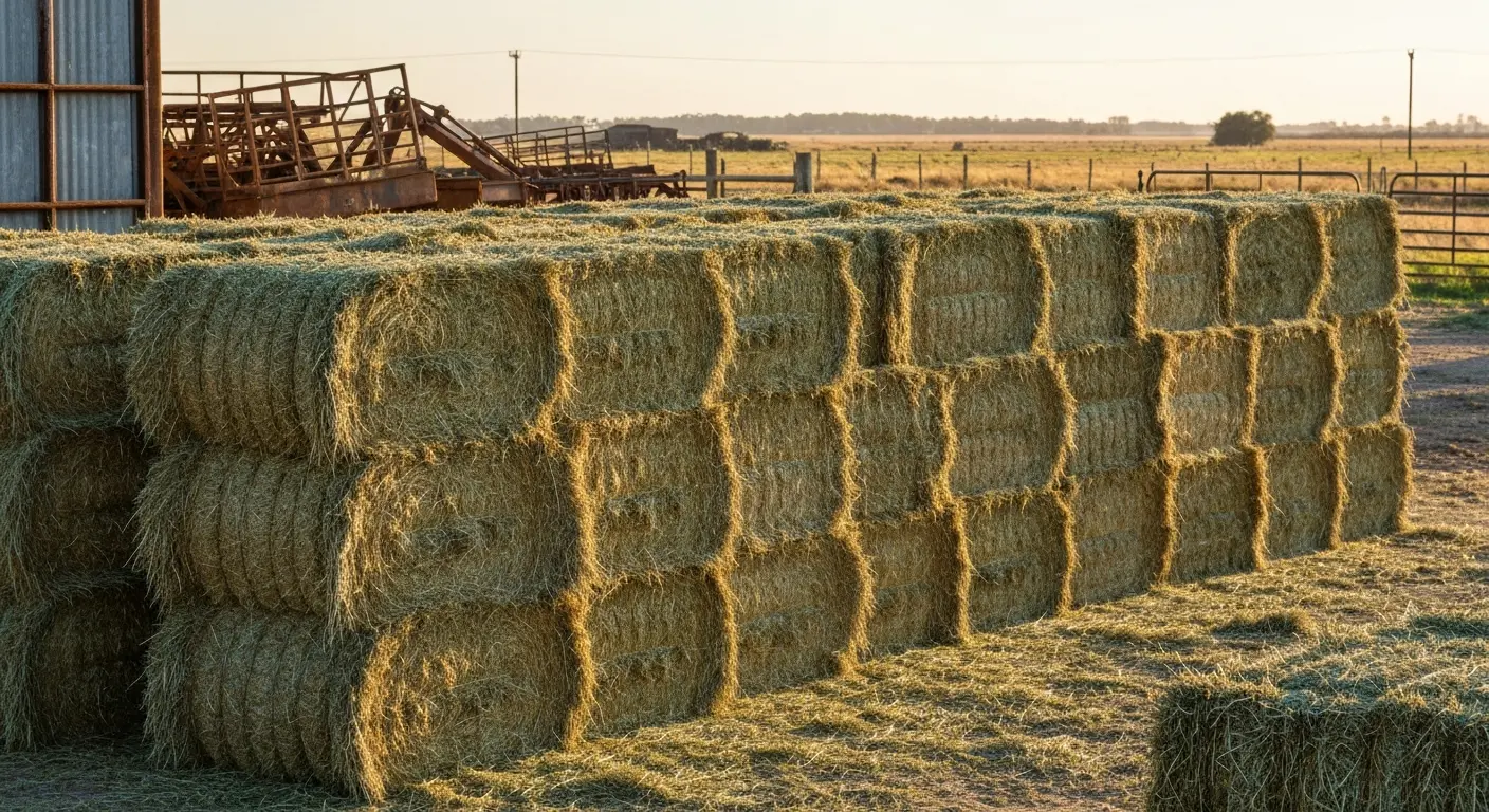 Grass hay bales