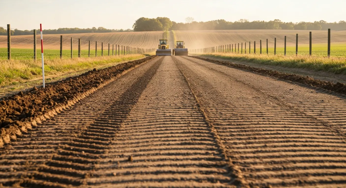 Farm access road construction