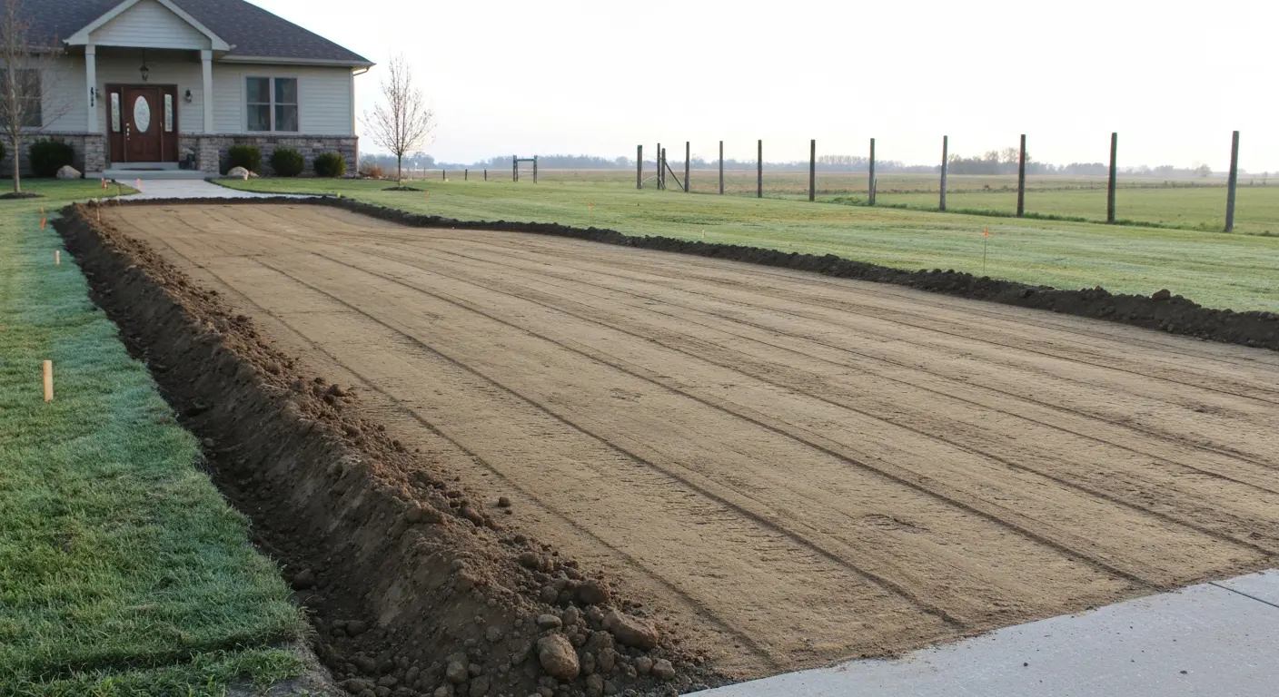 Residential driveway excavation