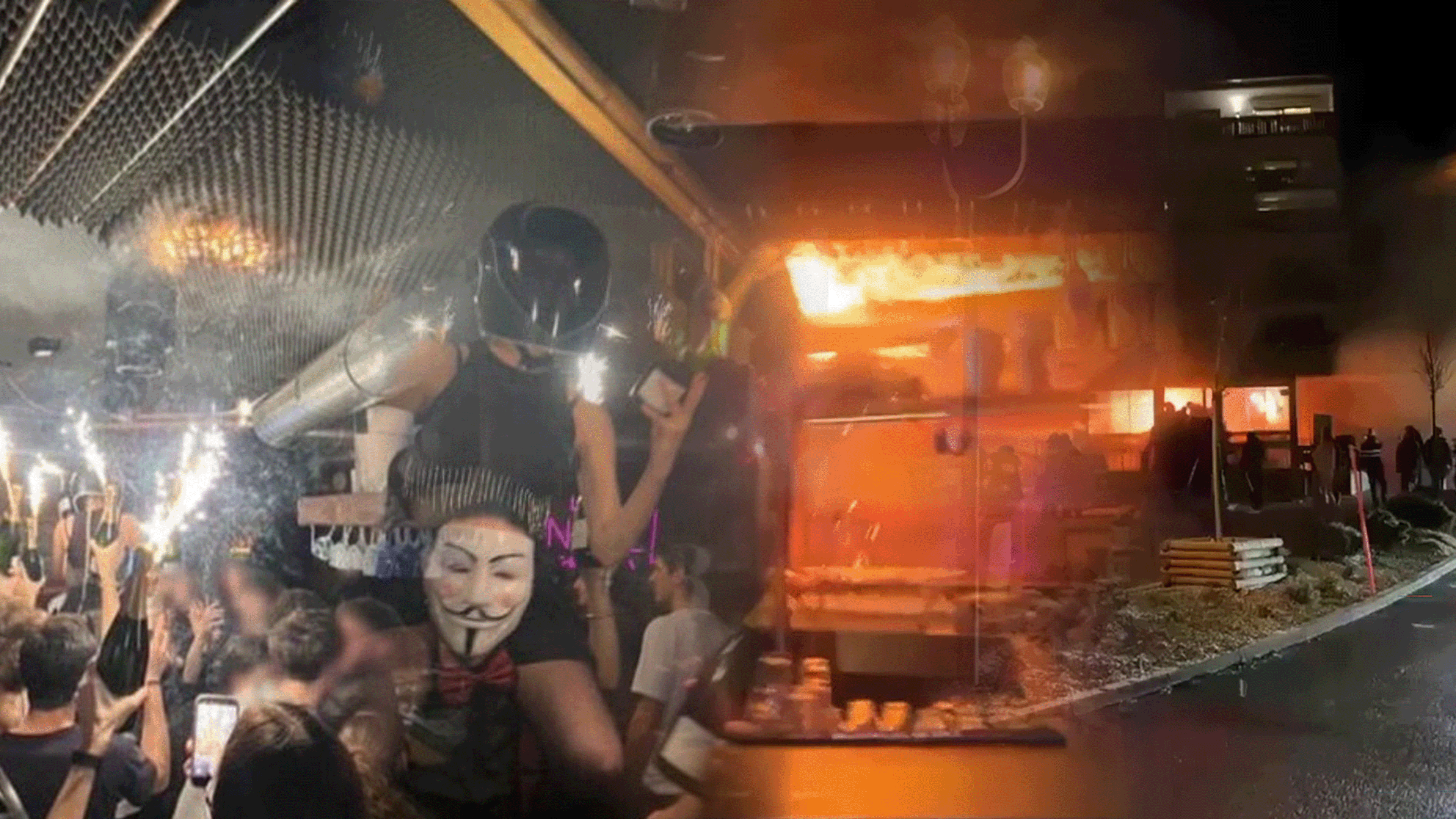 Bildcollage Brandfall Crans-Montana