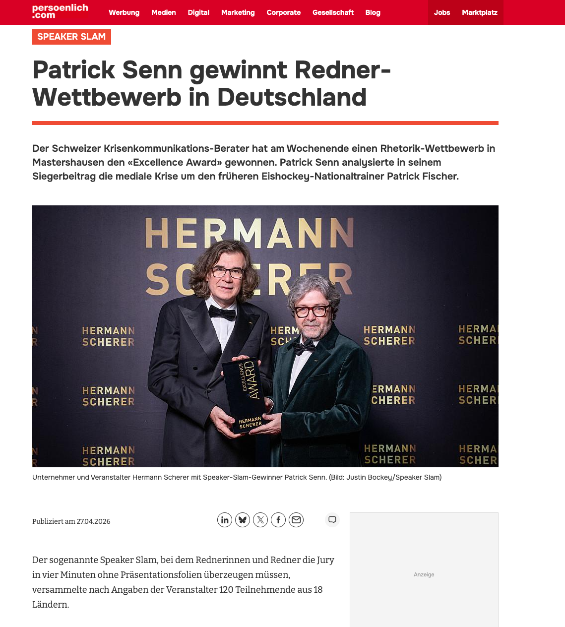 screenshot persoenlich.com Beitrag vom 27. April 2026