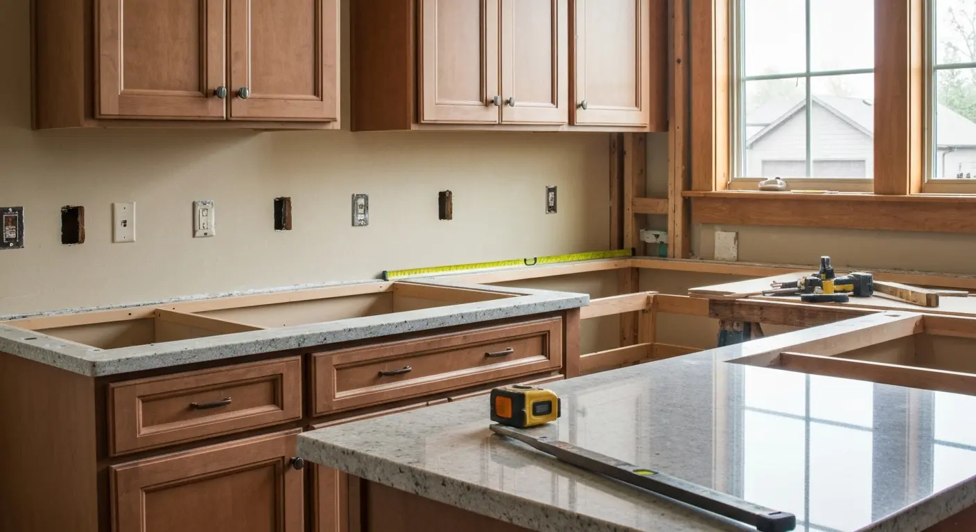 Cabinet and counter installation