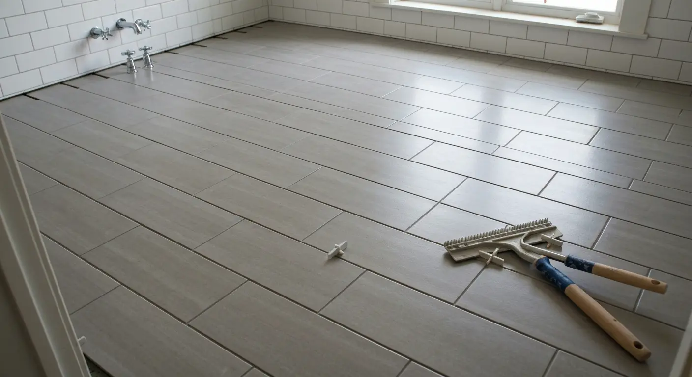 Bathroom tile installation