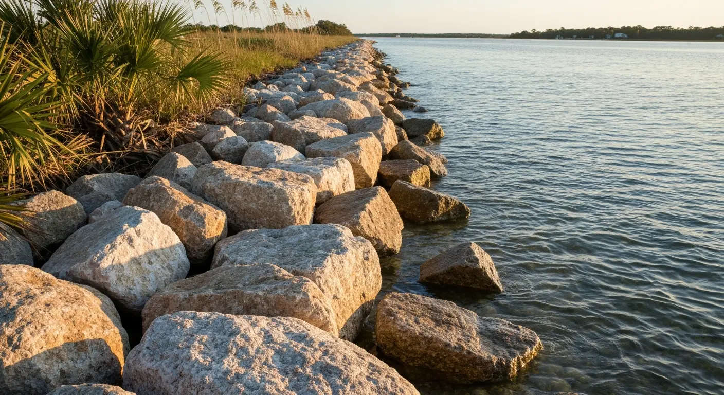 Riprap shoreline protection
