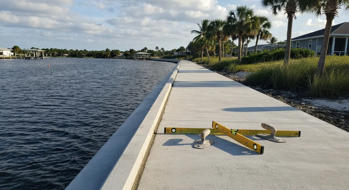 New seawall installation