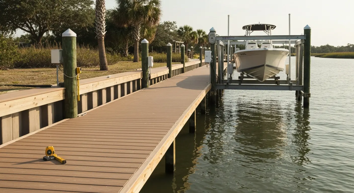 Dock installation and boat lift