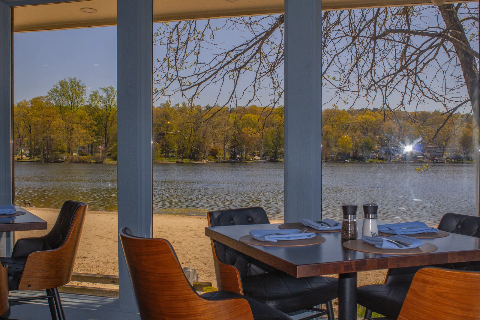 Lakeside dining room view