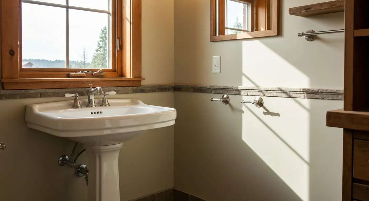 Pedestal vanity installation