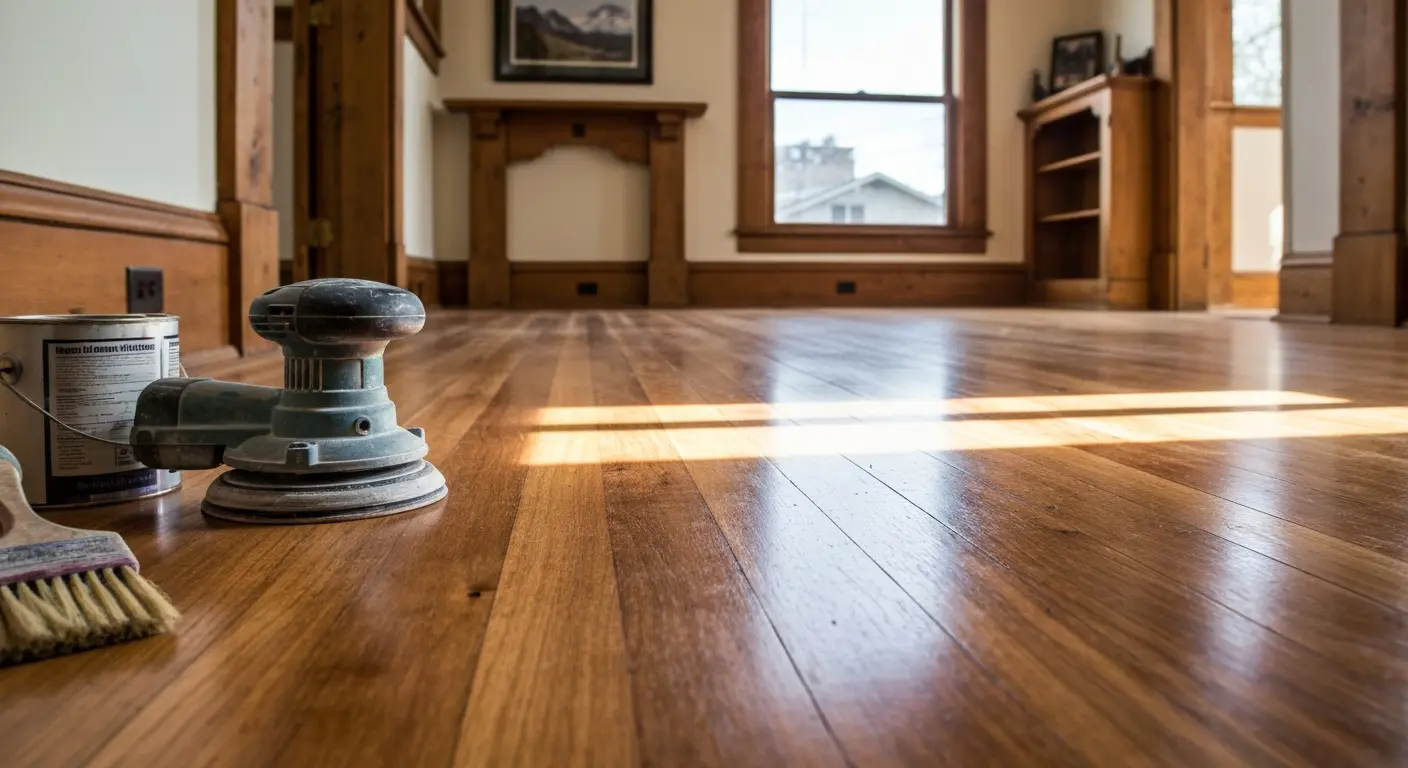 Hardwood floor refinishing
