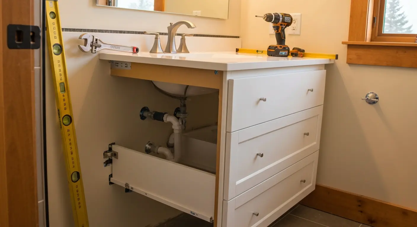 Bathroom vanity installation
