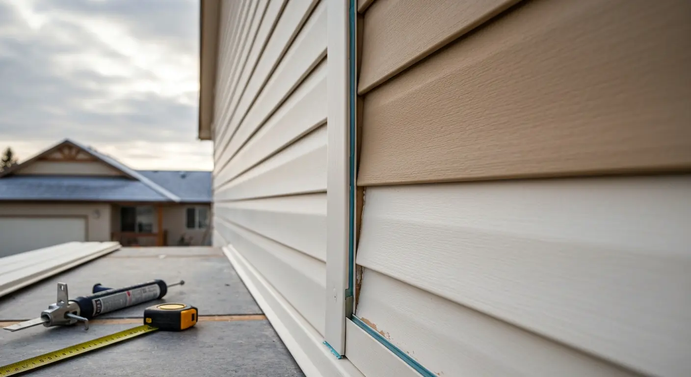 Siding repair close-up