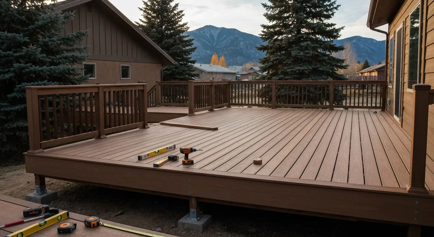 Composite deck building