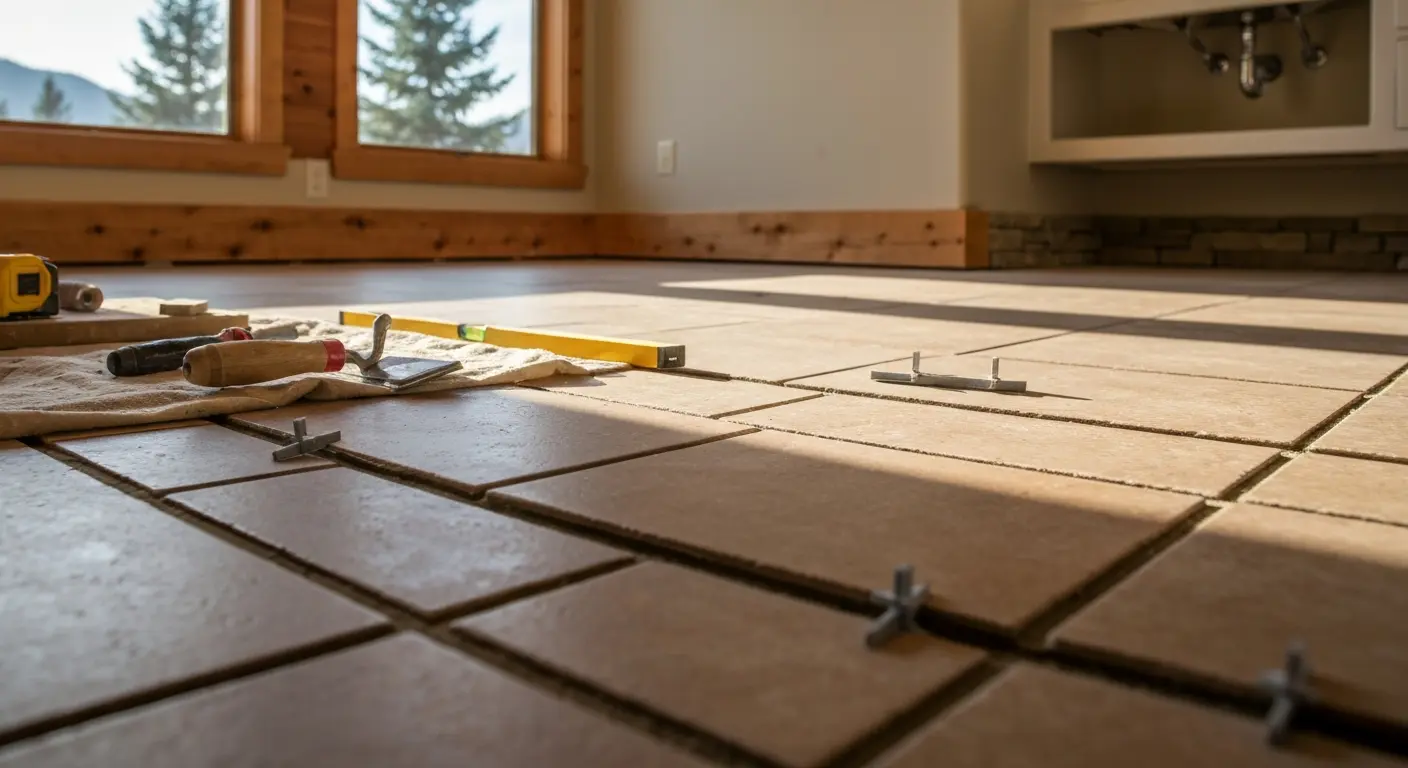 Tile flooring installation