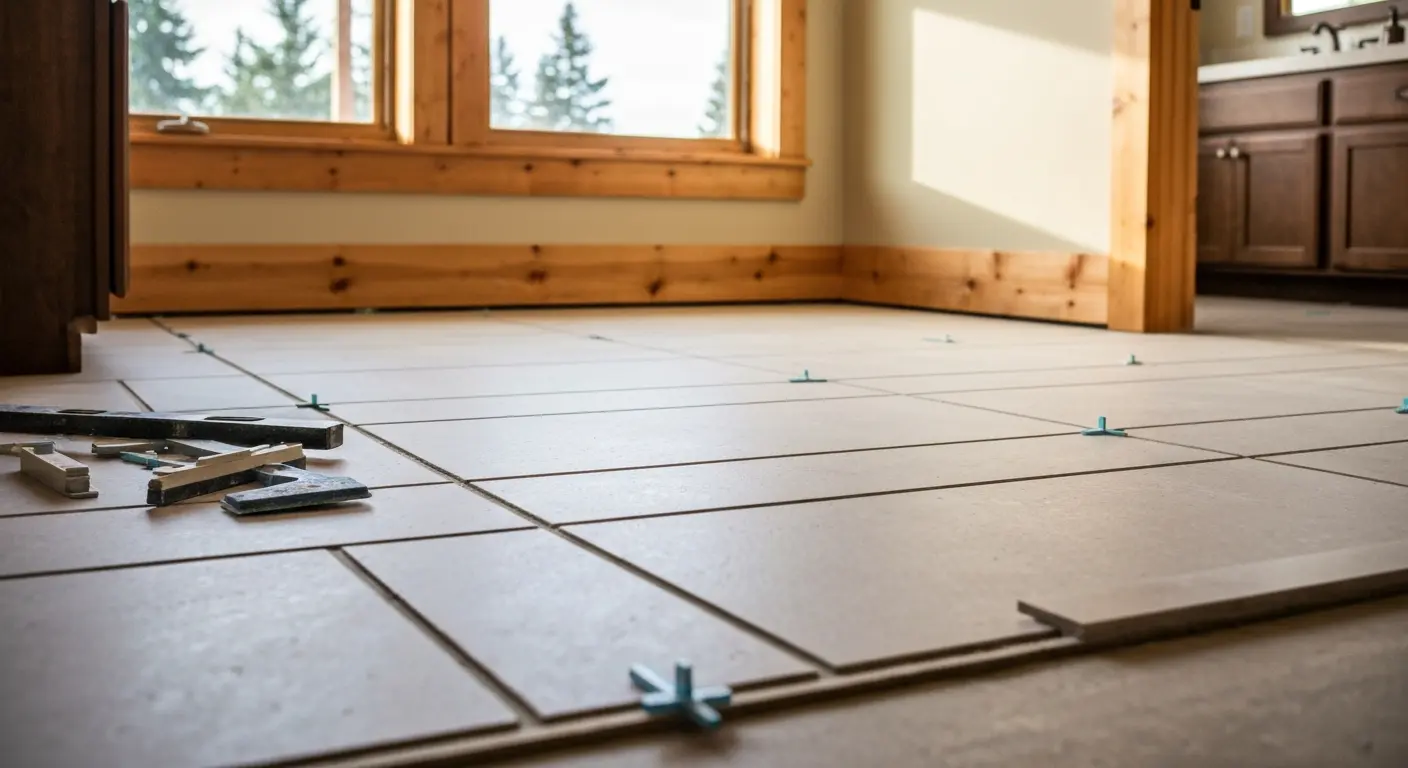 Bathroom flooring installation