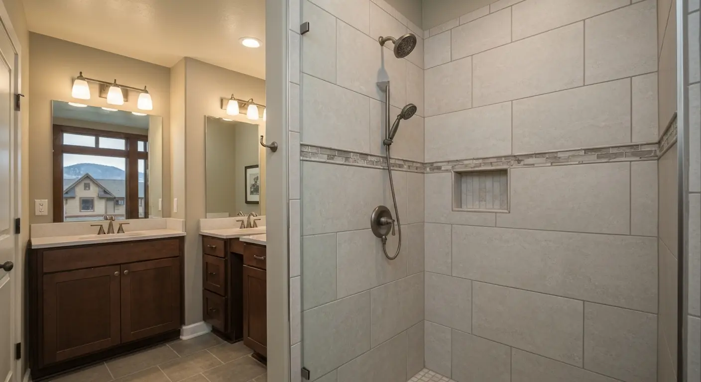 Bathroom remodel with tile shower