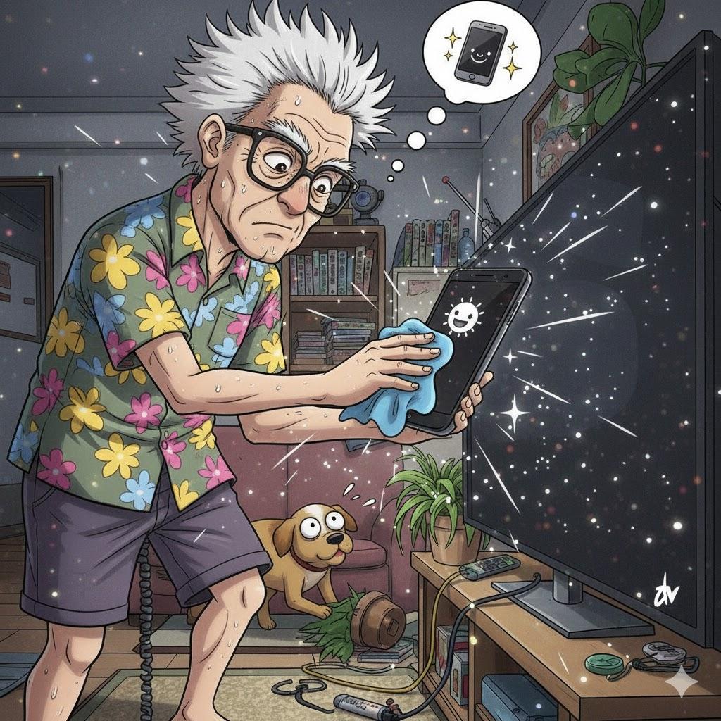 Cleaning smartphone dust and debris using soft brush for better performance