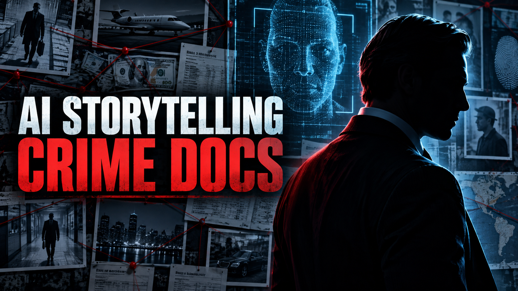 AI crime documentary thumbnail by David Mills