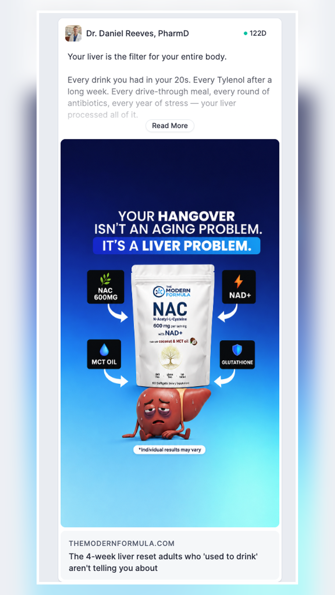 Modern Formula hangover vertical social ad