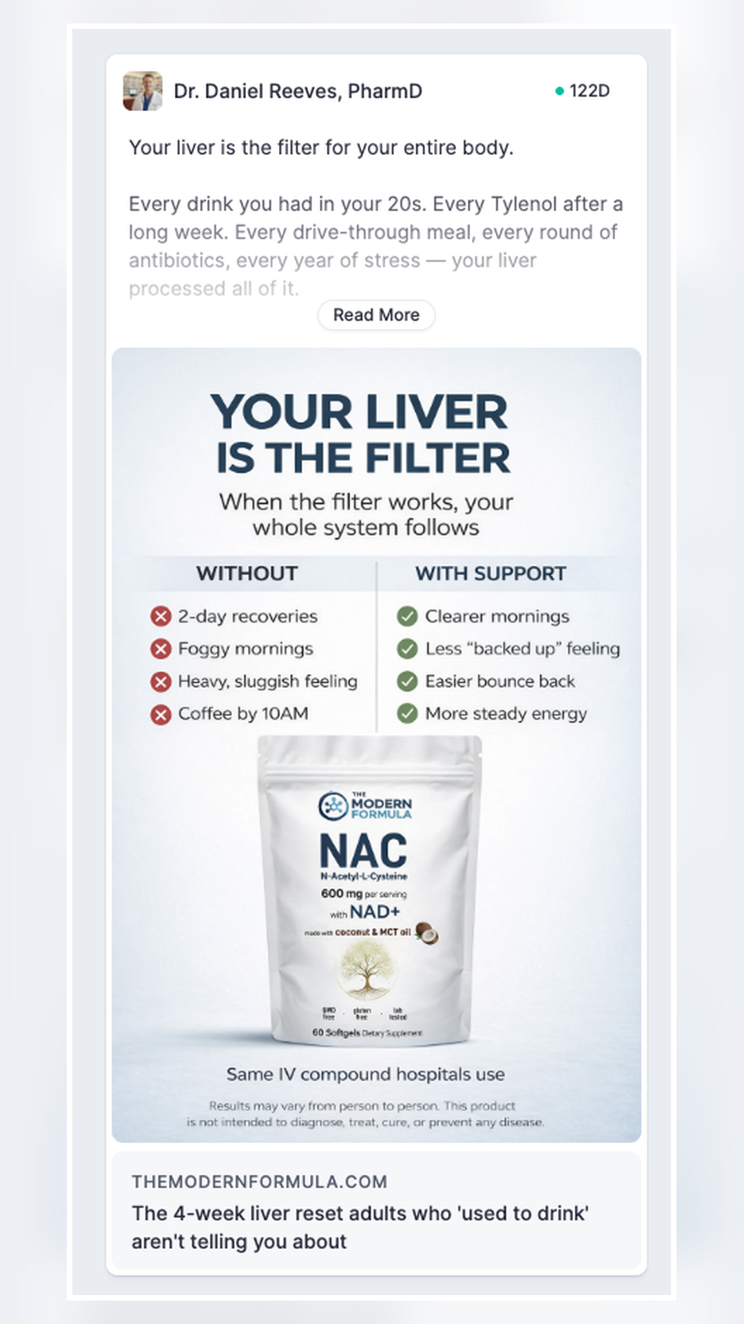 Modern Formula liver support vertical social ad