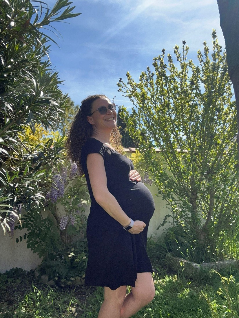 Flavie Berleand pregnant with her third child, the beginning of House of Her