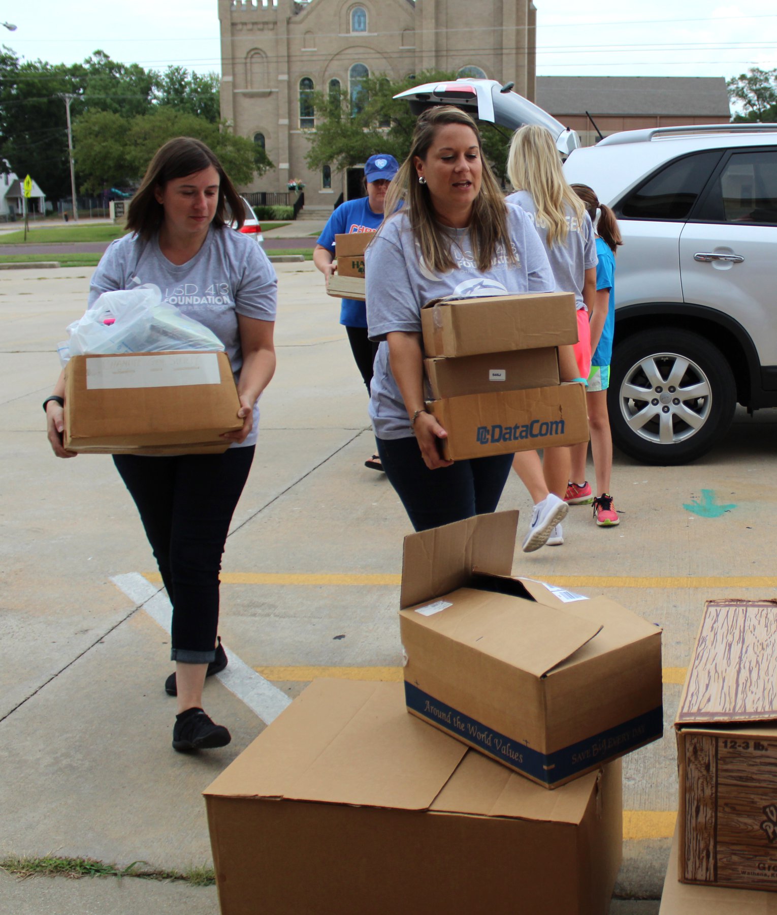 Organized supply shelves in the Teacher Supply Room