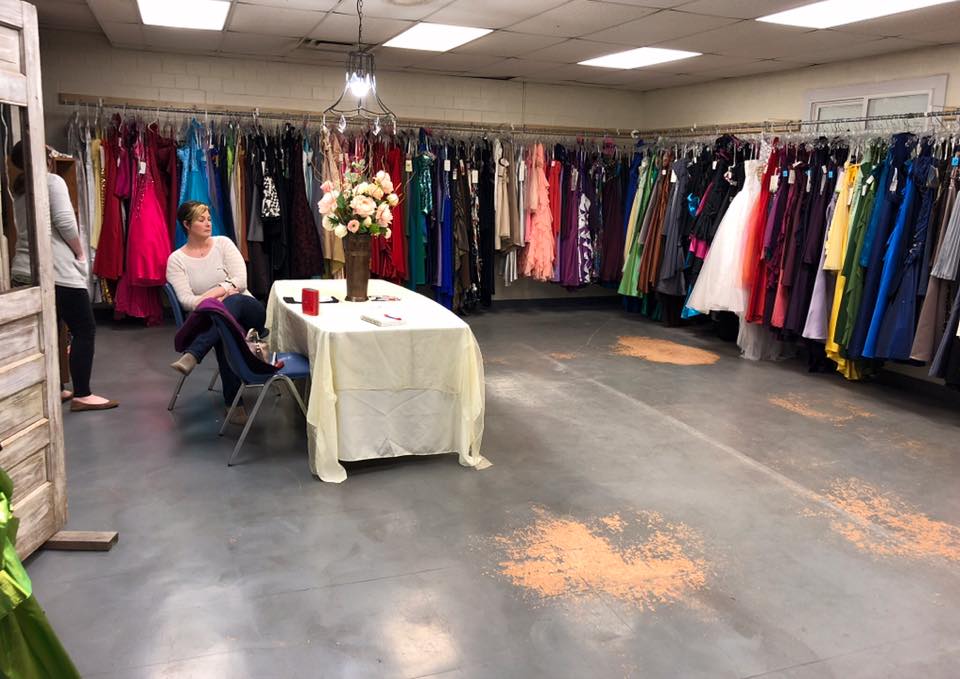 Formal dress rack in the Formal Room