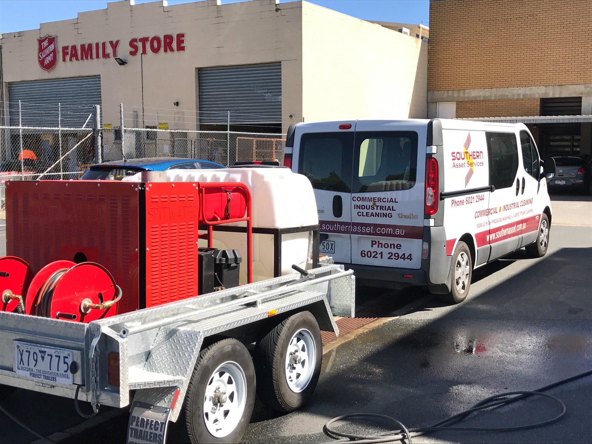 Professional commercial cleaning team