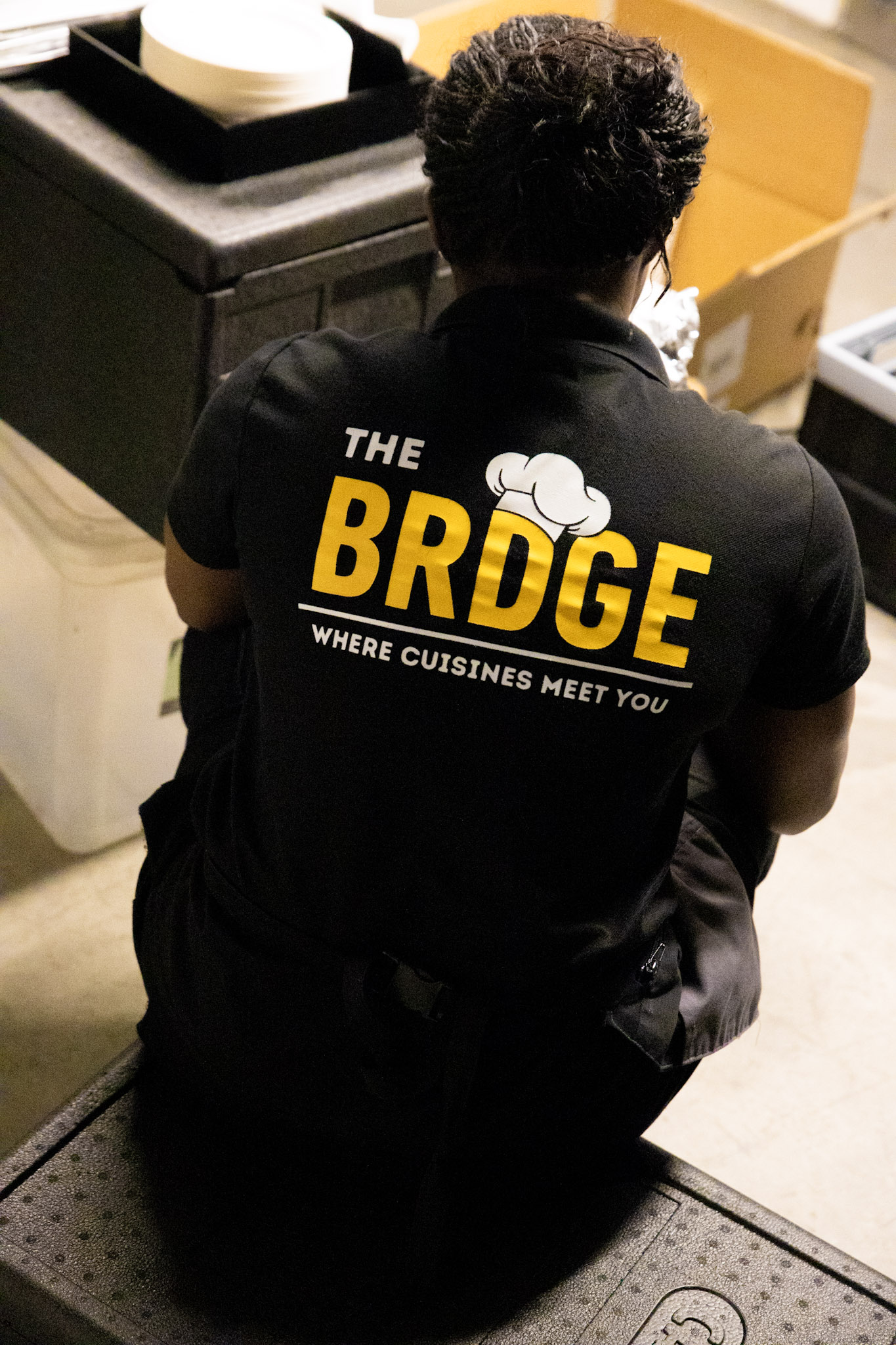 The BRDGE logo. Where cuisine meets you