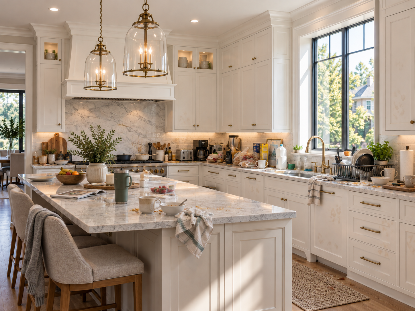 Kitchen in an Oakville home before a Cleaning Routine deep clean