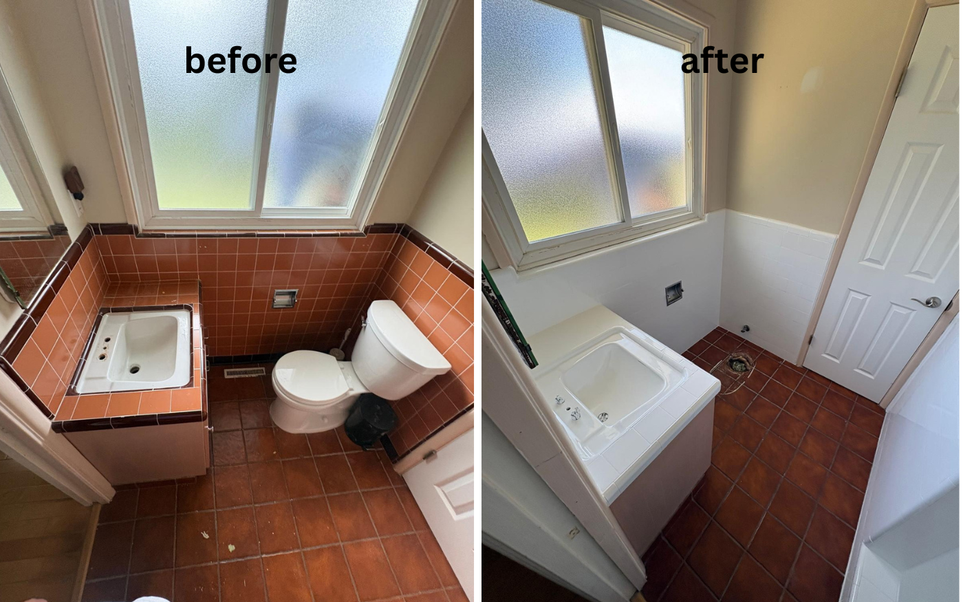 Classic Tub Repairs Countertop Refinishing Ventura County California Before and After