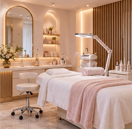 Serene spa treatment suite