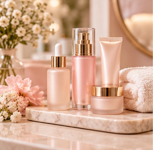 Elegant skincare product display