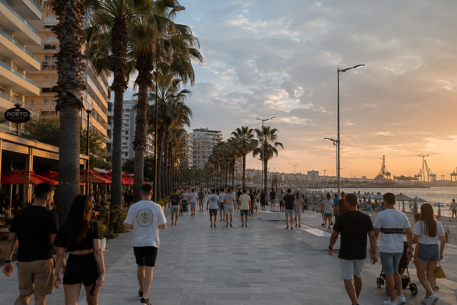 Durrës Adriatic coastline and waterfront