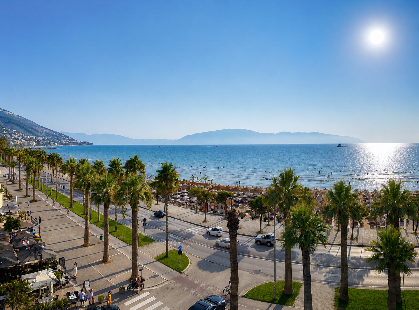 Vlorë waterfront and Mediterranean coastline