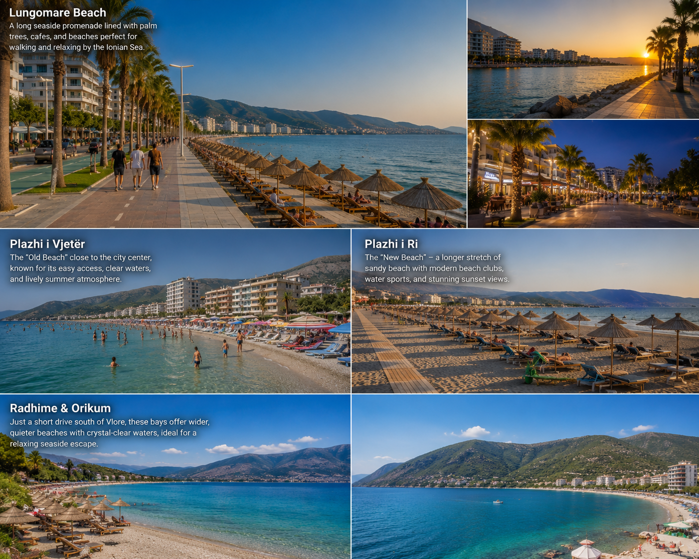 Vlorë coastal scenery and southern Albanian landscape