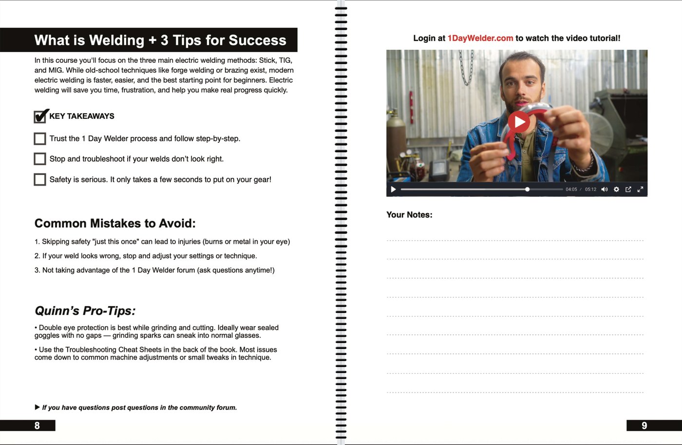 1 Day Welder workbook page — What is Welding