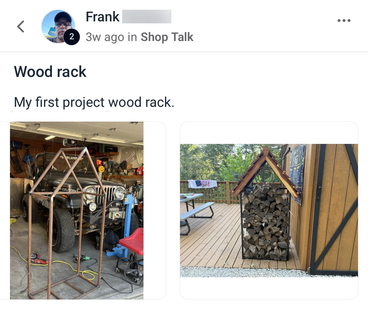 Student project – wood rack