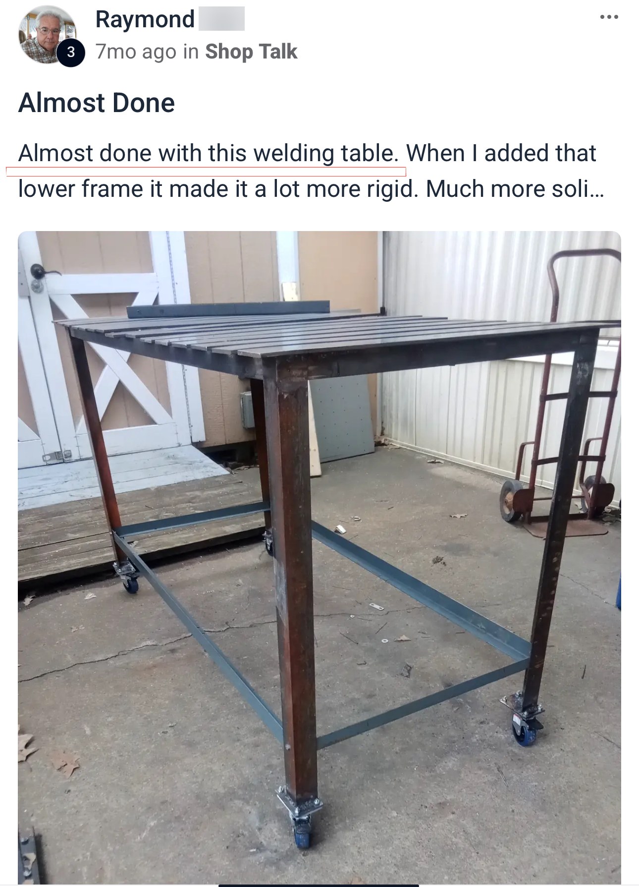 Student project – first-day garage setup