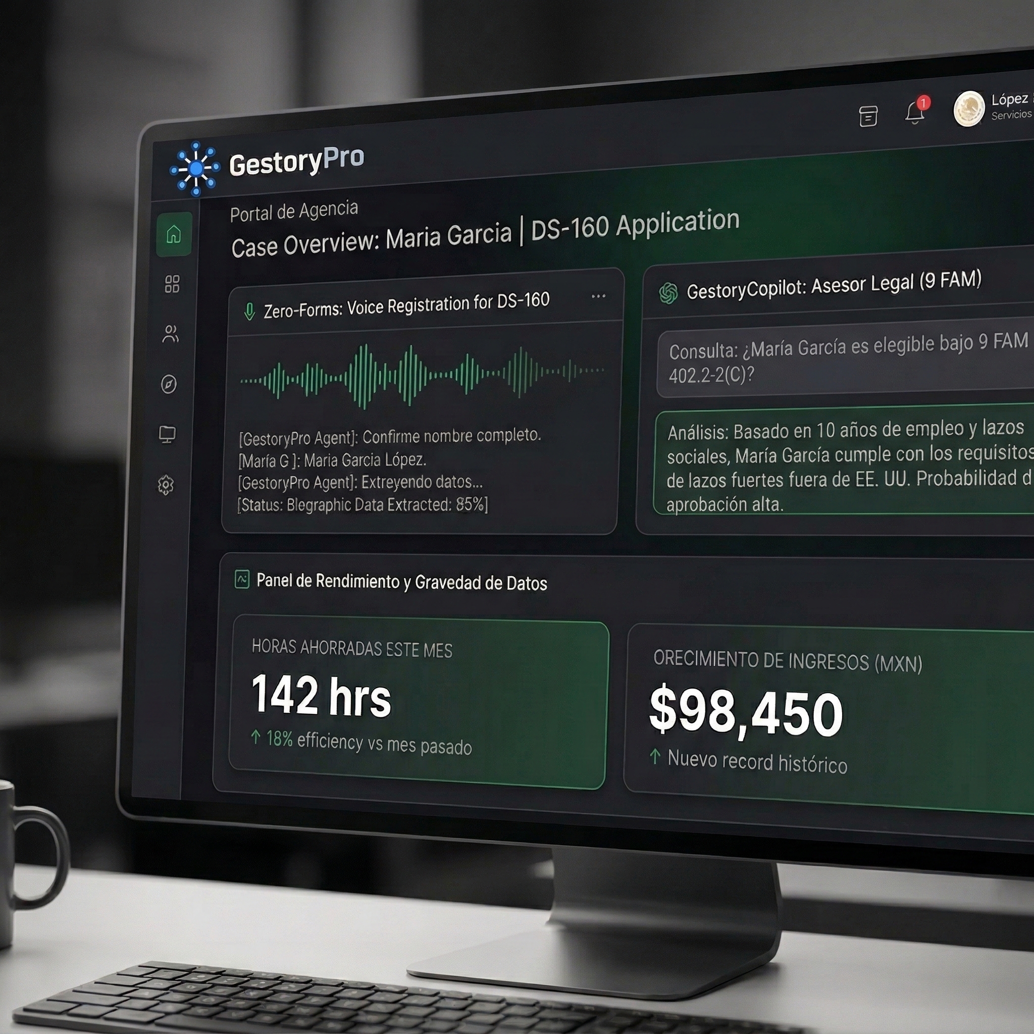 GestoryPro CRM Mockup
