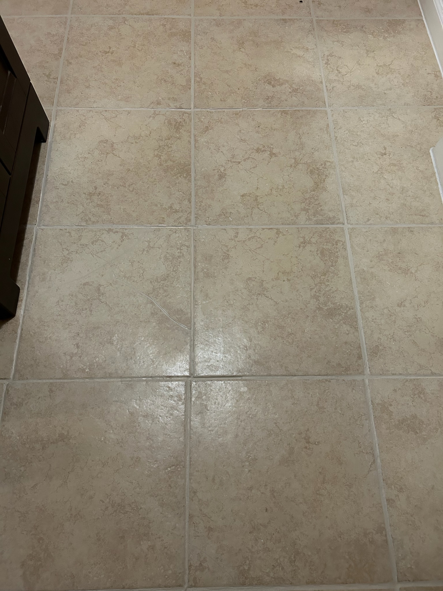 Bathroom floor after grout restoration in Woodstock GA