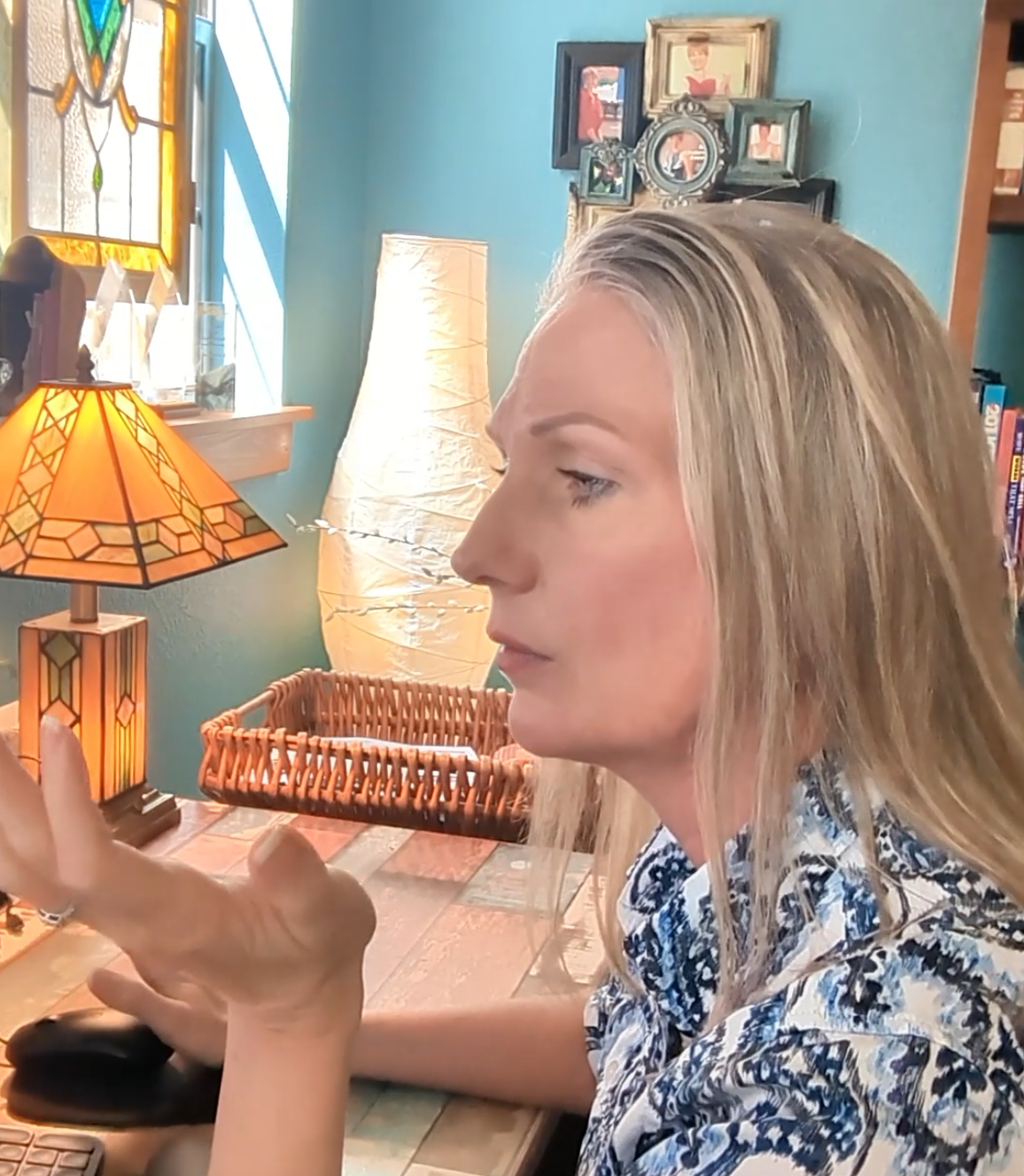 Lorie Marrero coaching at her desk