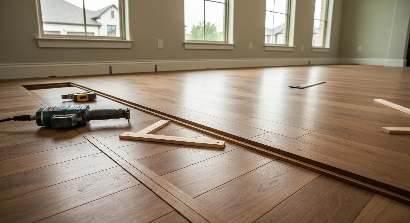 Hardwood floor installation in Aubrey home