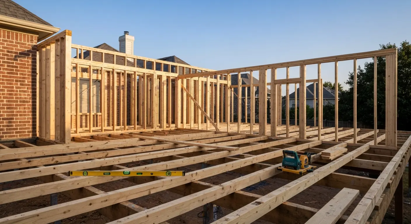 Room addition framing