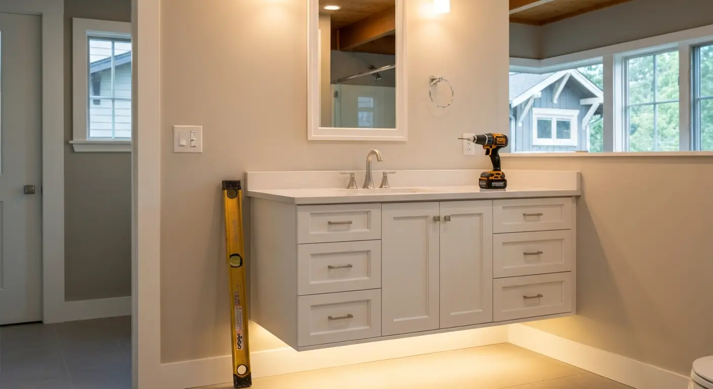 Bathroom vanity installation