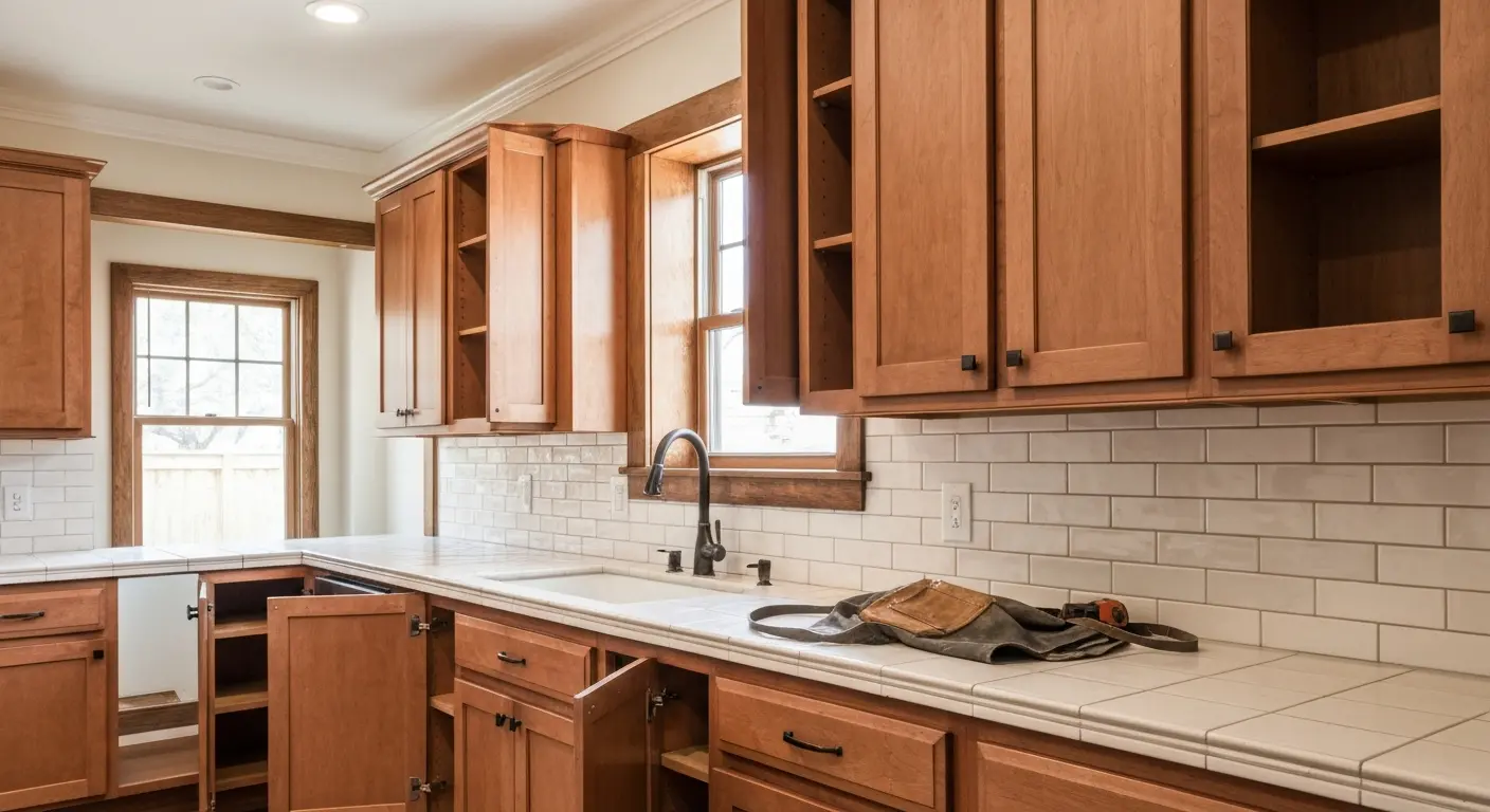 Kitchen cabinet and countertop installation