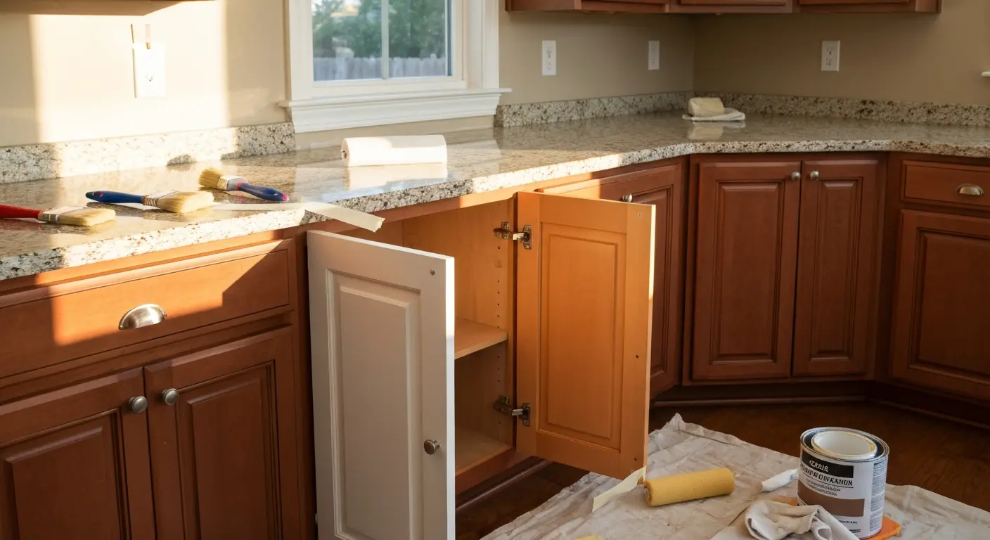 Cabinet painting project in Dallas