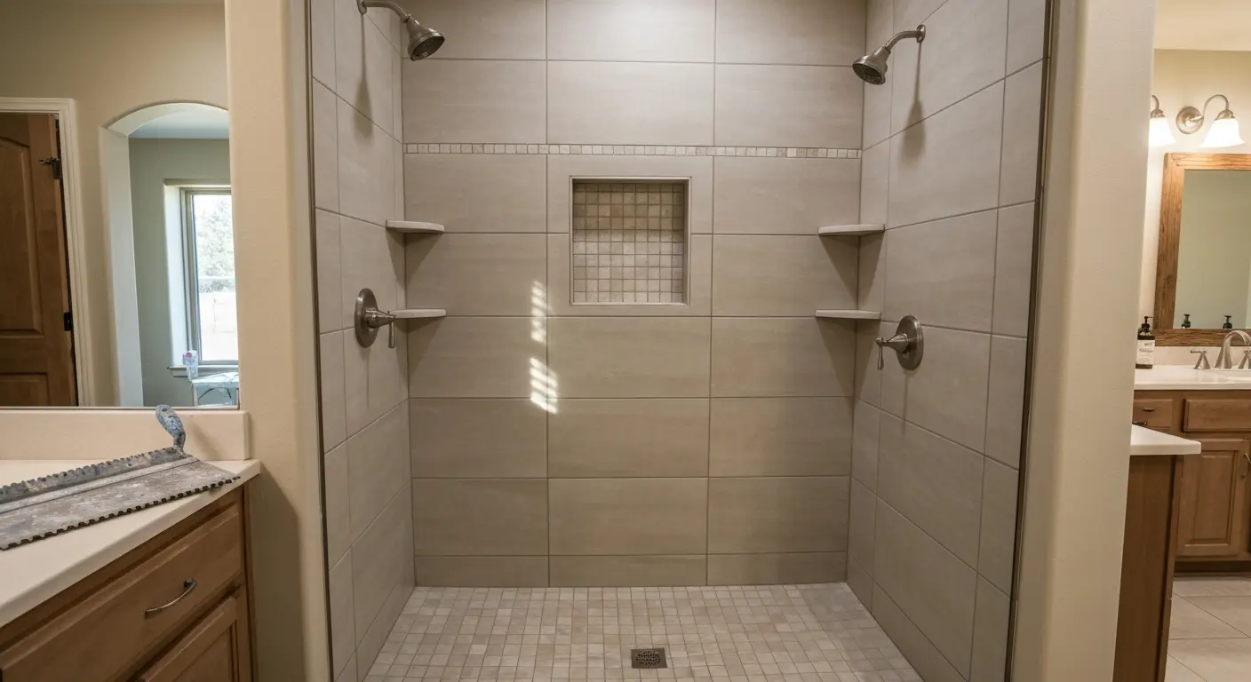 Tile shower installation